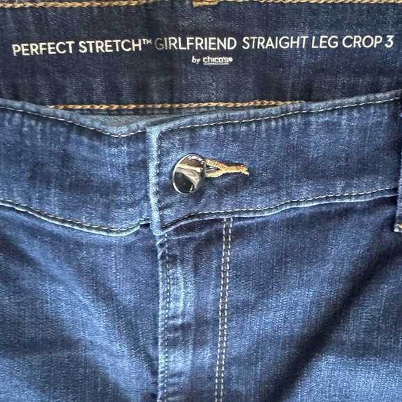Chico’s Perfect Stretch Girlfriend Straight Leg Crop Jean Size 16 - Picture 3 of 4